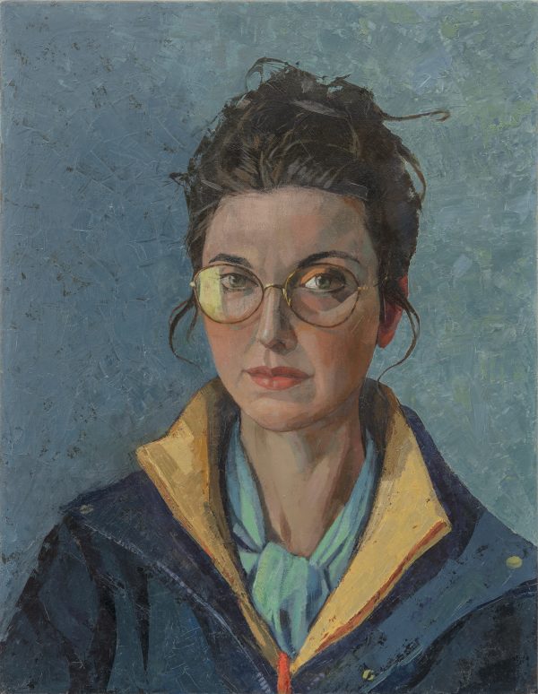 Self portrait with Glasses, Oil on Linen, 45 x 35 cm