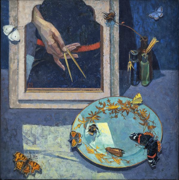 The Lepidopterist, Oil on Linen Panel, 30 x 30 cm