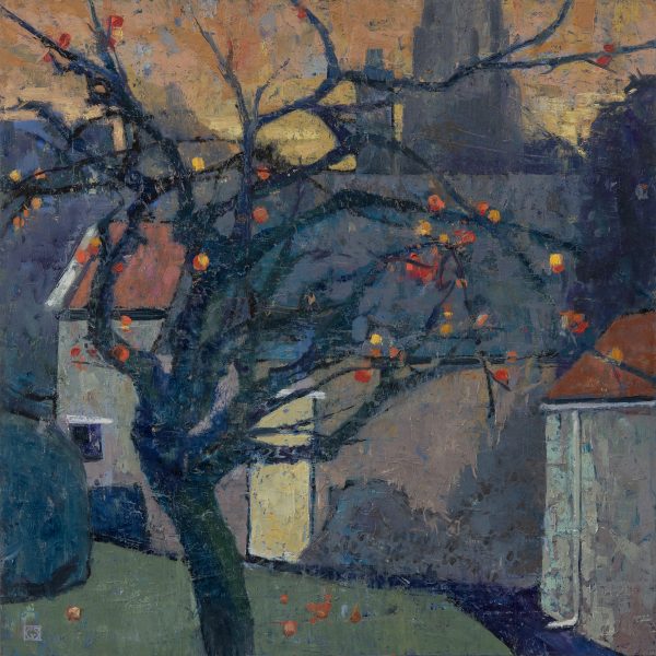 Winter Apple Tree, Oil on Gesso Panel, 30 x 30 cm